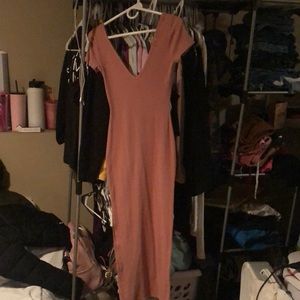 Pink/ Low neck/ tight fitted/ Maxi dress/ Size Small/Brand: Heart Hips